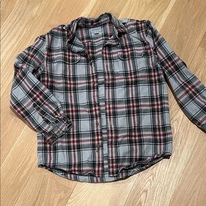 CarharttGray Black and Red Checkered Flannel Shirt